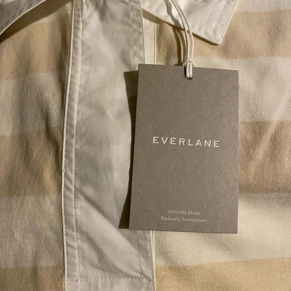 EVERLANE NEW NWT WOMENS IVORY DRESS WHITE COTTON POLO SUMMER CASUAL SIZE M - Picture 5 of 5